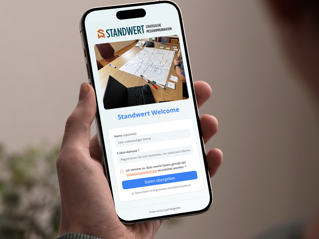 Smartphone mit Lead-Formular